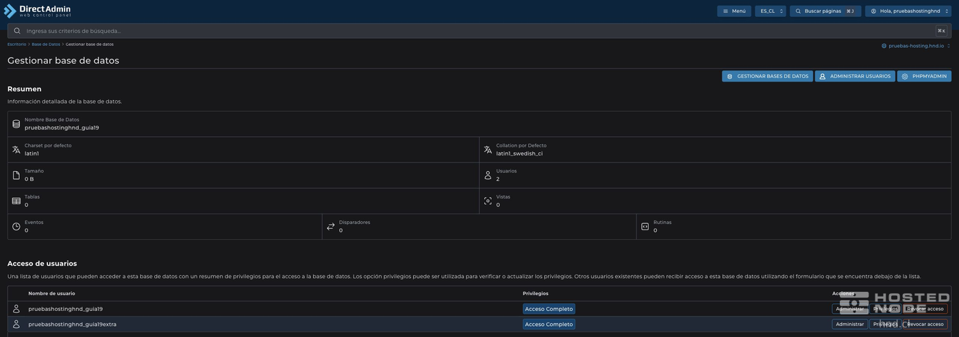 Base de datos con dos usuarios en Acceso de usuarios.