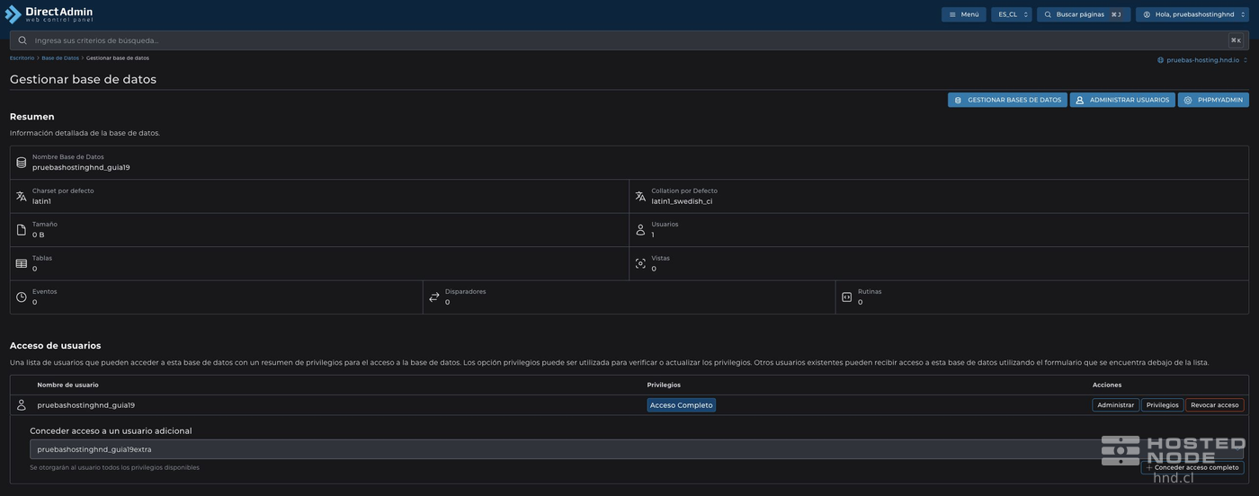 Selector del usuario adicional y botón Conceder acceso completo.