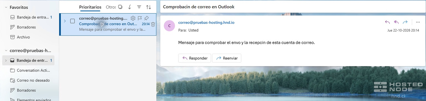New Outlook showing a received message in Inbox with its contents open.