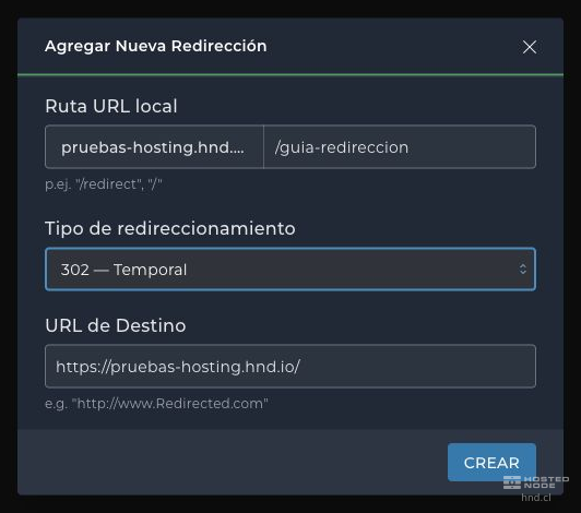 Form with a local path, a 302 redirect, and a destination URL.